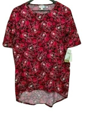 LuLaRoe Disney Women’s Pink Artsy Sketch Minnie Mouse Oversized Tunic Top